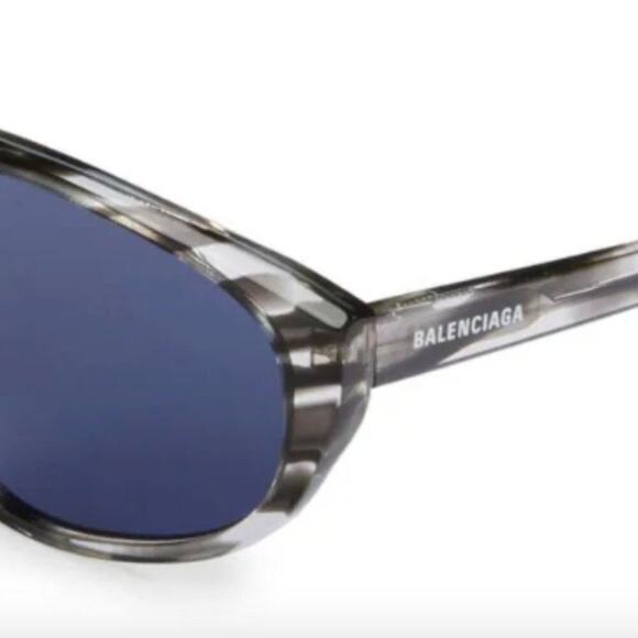 Balenciaga 60mmRectangle Sunglasses zebra with blue lense - Picture 4 of 11